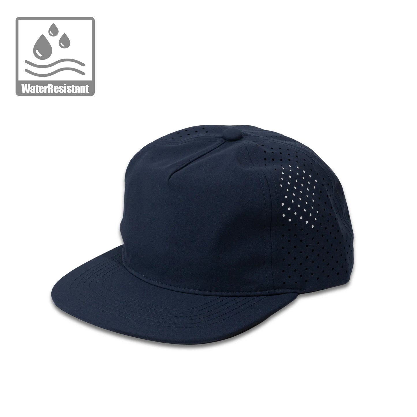Plain Flat Unstructured 5Panel Laser Hole Hat Water Repellent 5053