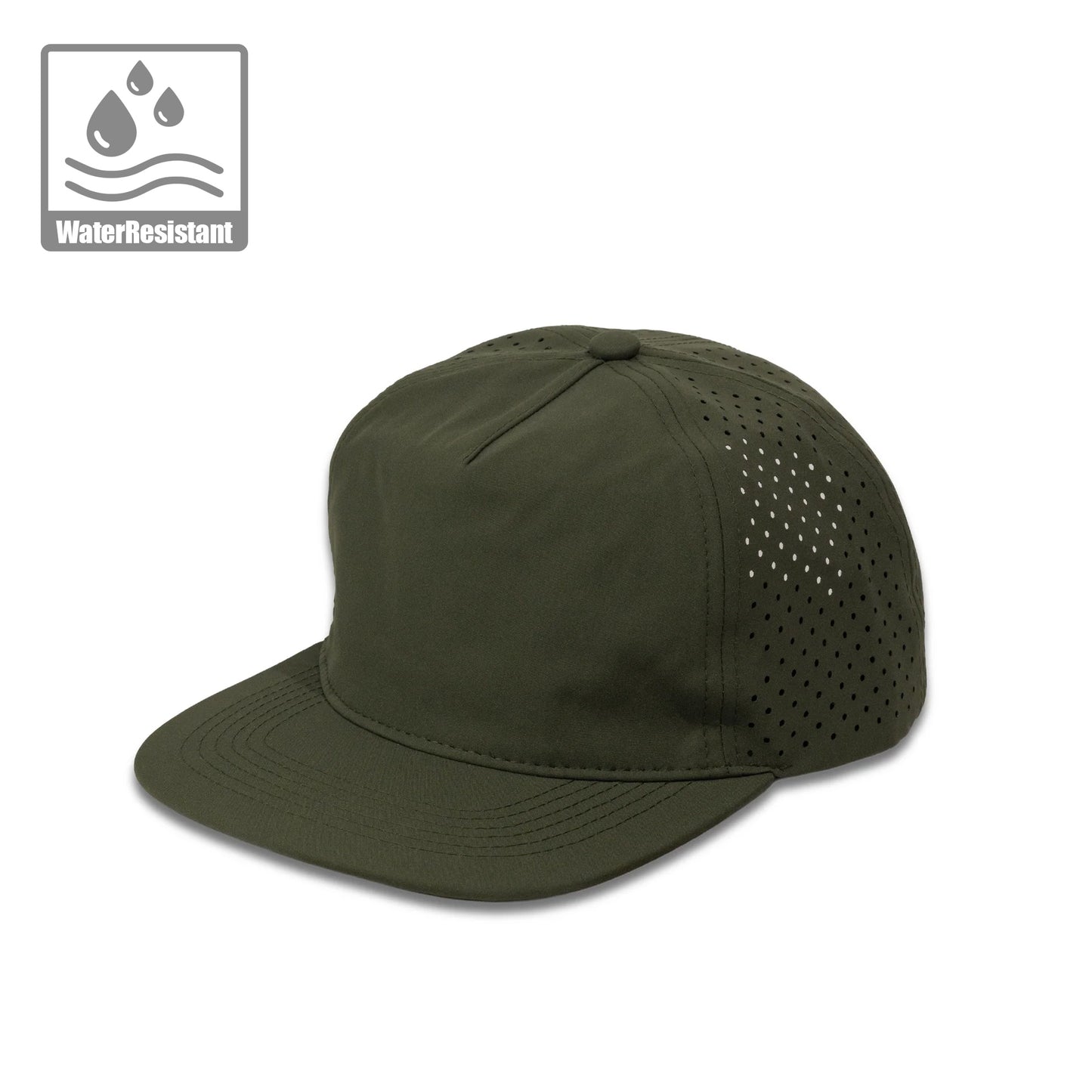 Plain Flat Unstructured 5Panel Laser Hole Hat Water Repellent 5053