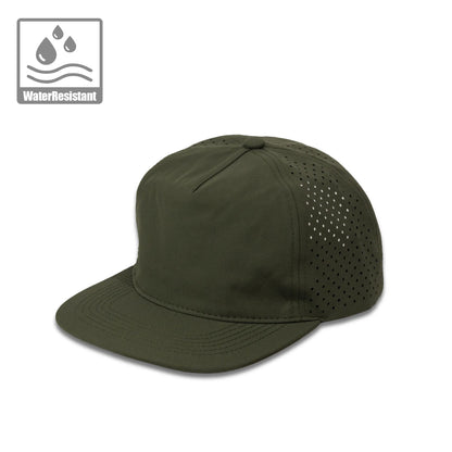 Plain Flat Unstructured 5Panel Laser Hole Hat Water Repellent 5053