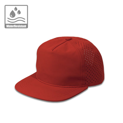 Plain Flat Unstructured 5Panel Laser Hole Hat Water Repellent 5053