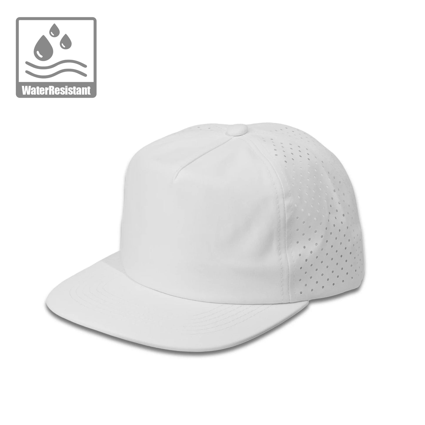 Plain Flat Unstructured 5Panel Laser Hole Hat Water Repellent 5053