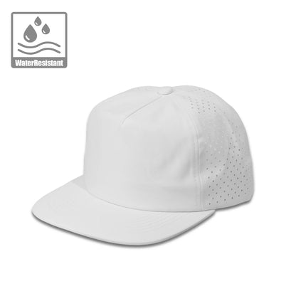 Plain Flat Unstructured 5Panel Laser Hole Hat Water Repellent 5053