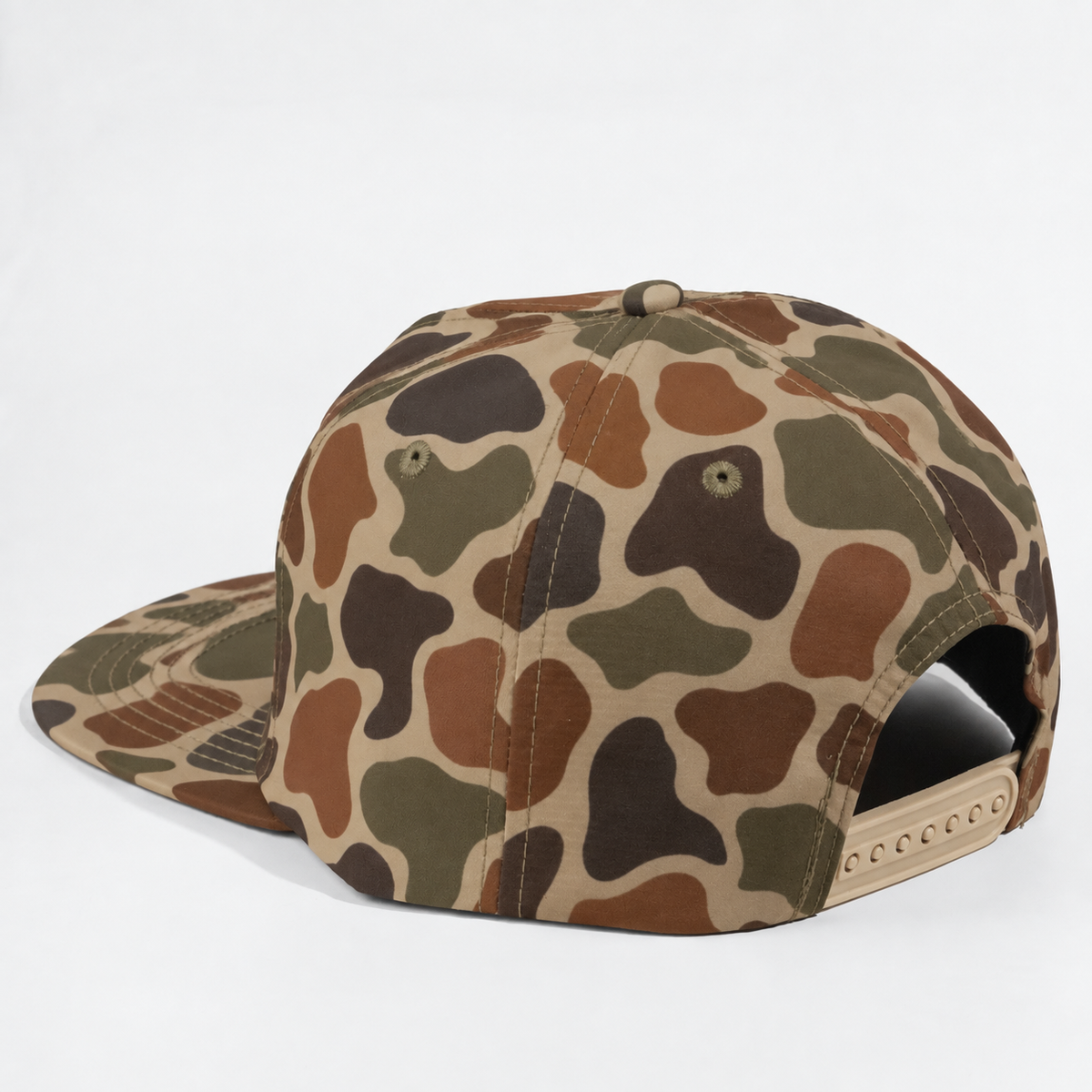 Plain Flat Unstructured 5Panel Duck Camo Hat 5055