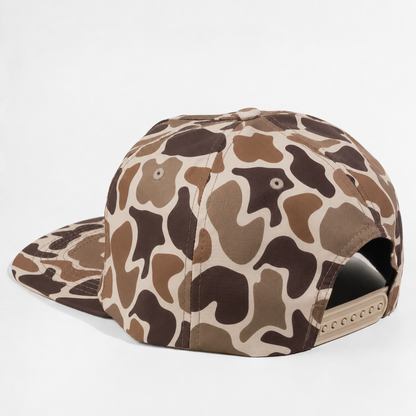 Plain Flat Unstructured 5Panel Duck Camo Hat 5055
