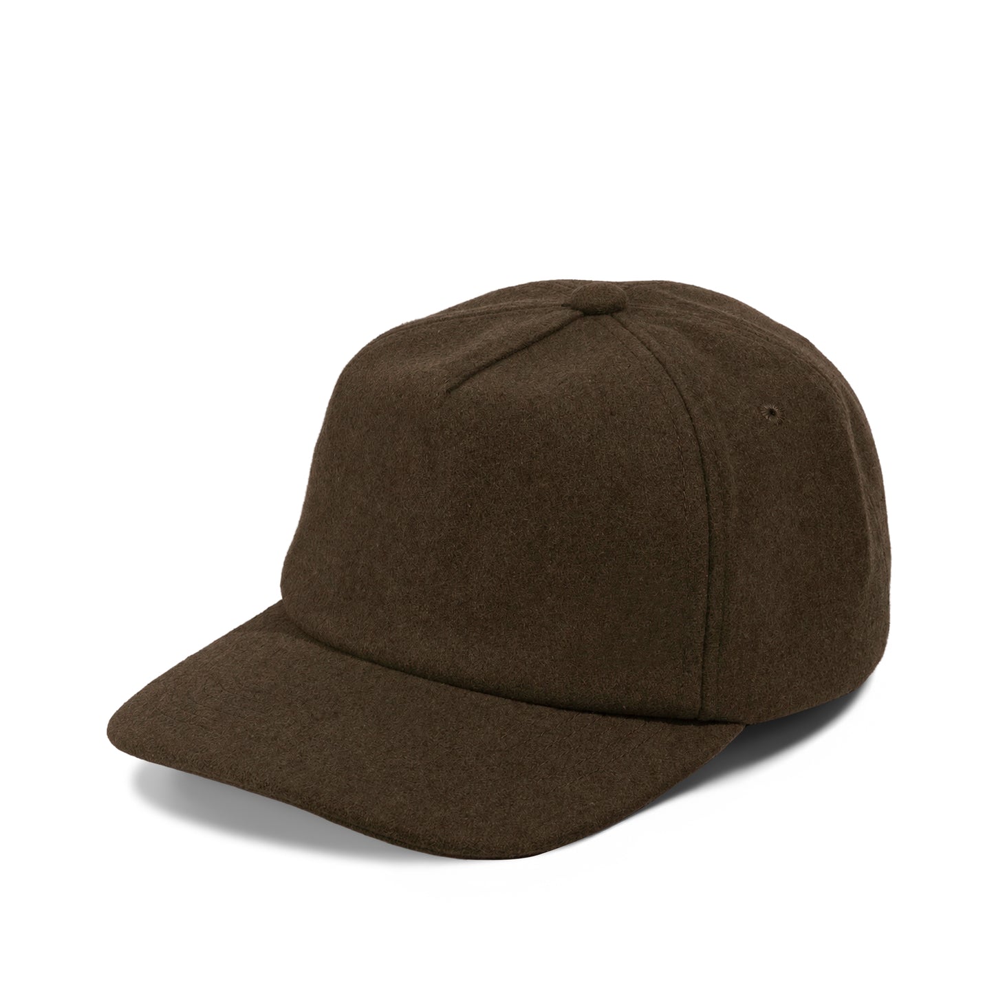 Plain Slight Curve Unstructured 5Panel Melton Hat 5061