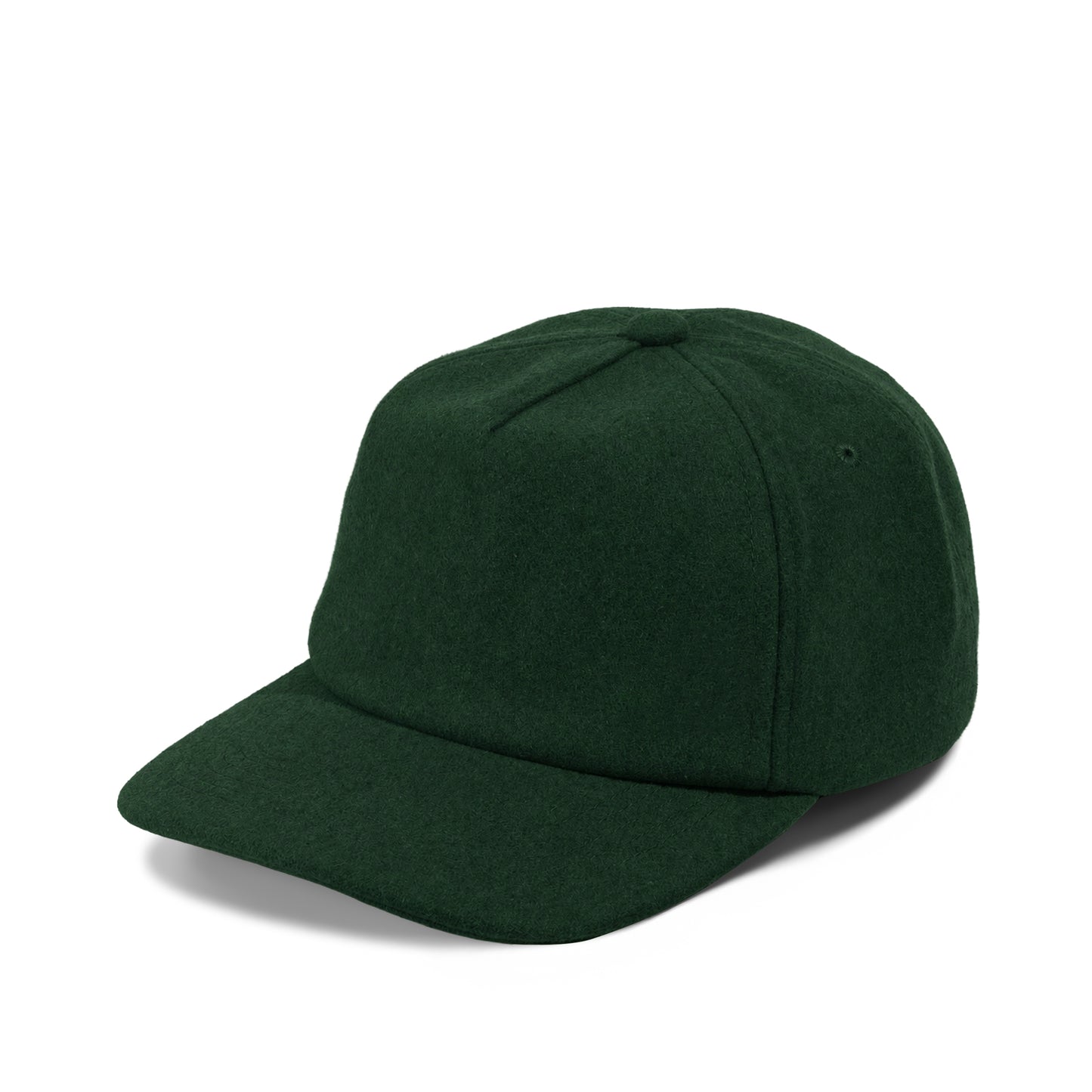 Plain Slight Curve Unstructured 5Panel Melton Hat 5061