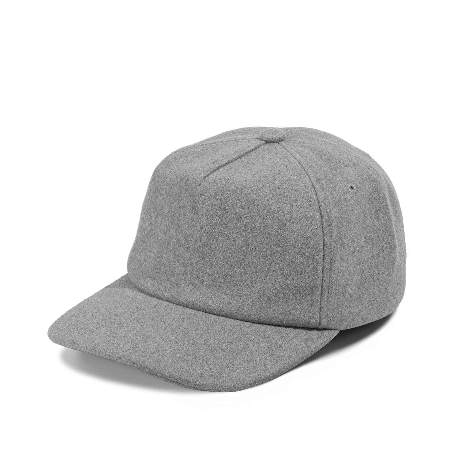 Plain Slight Curve Unstructured 5Panel Melton Hat 5061