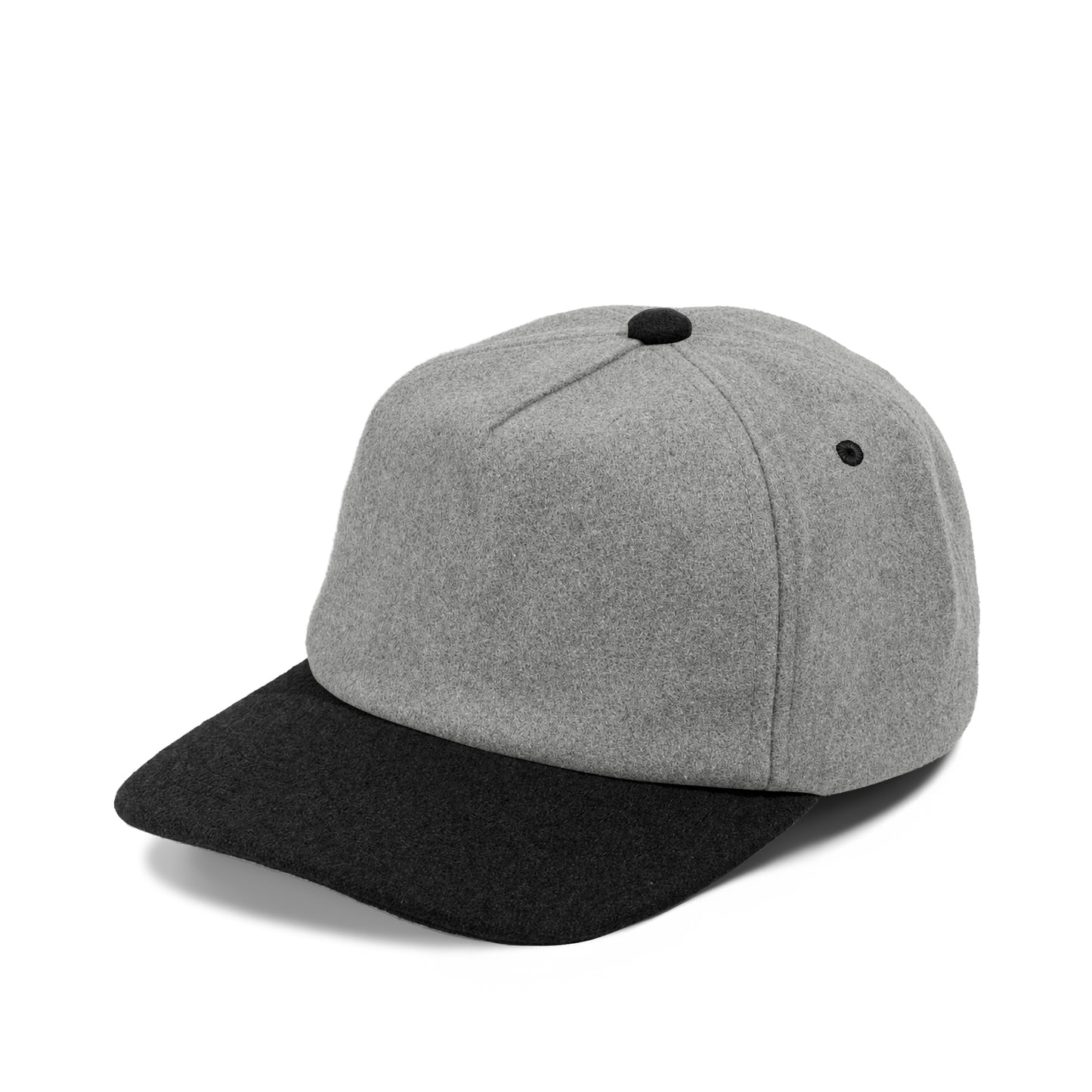 Plain Slight Curve Unstructured 5Panel Melton Hat 5061