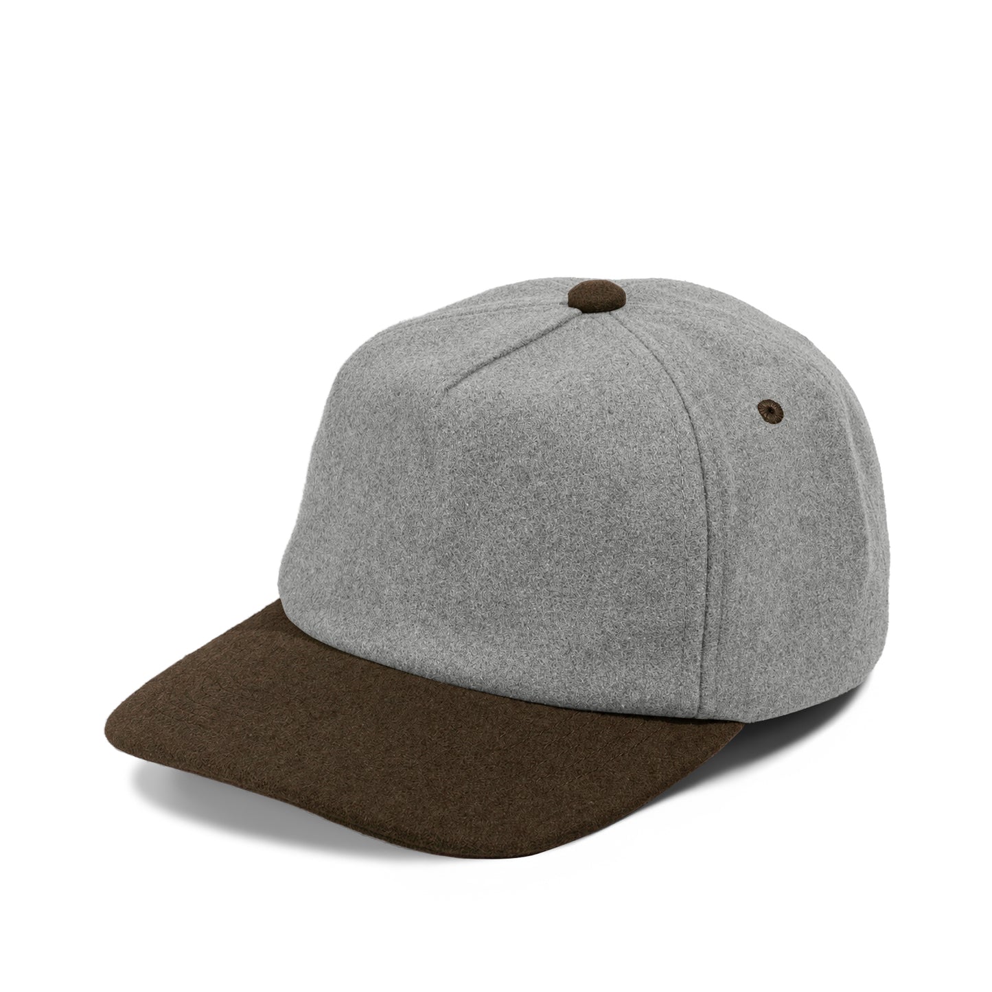 Plain Slight Curve Unstructured 5Panel Melton Hat 5061