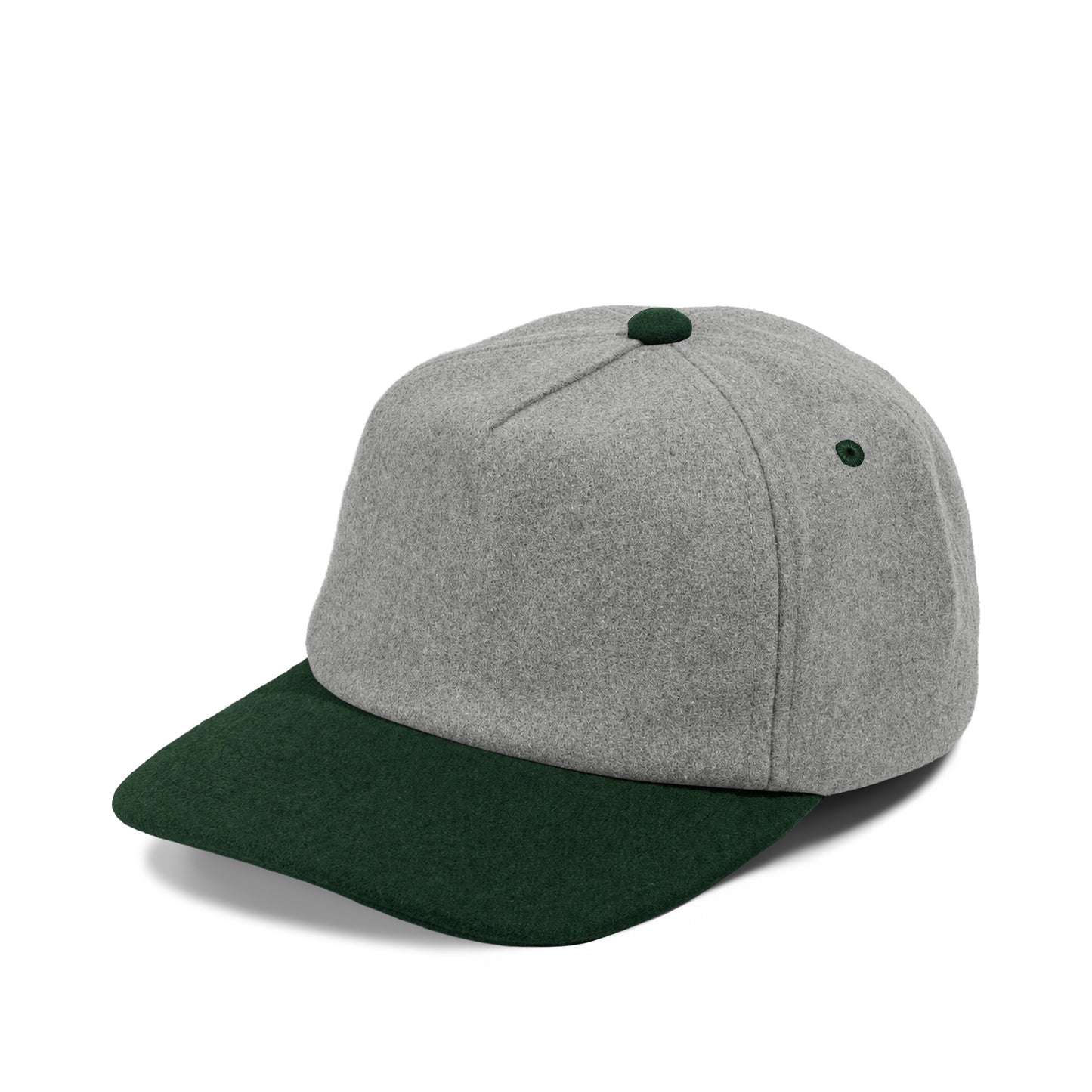Plain Slight Curve Unstructured 5Panel Melton Hat 5061