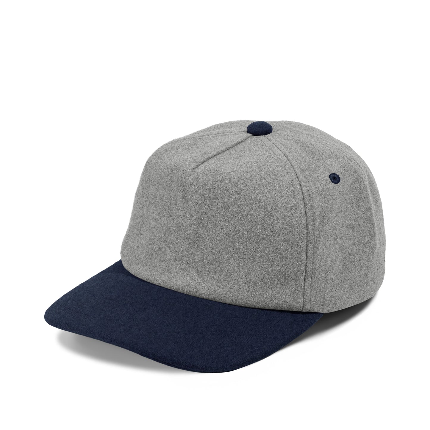 Plain Slight Curve Unstructured 5Panel Melton Hat 5061