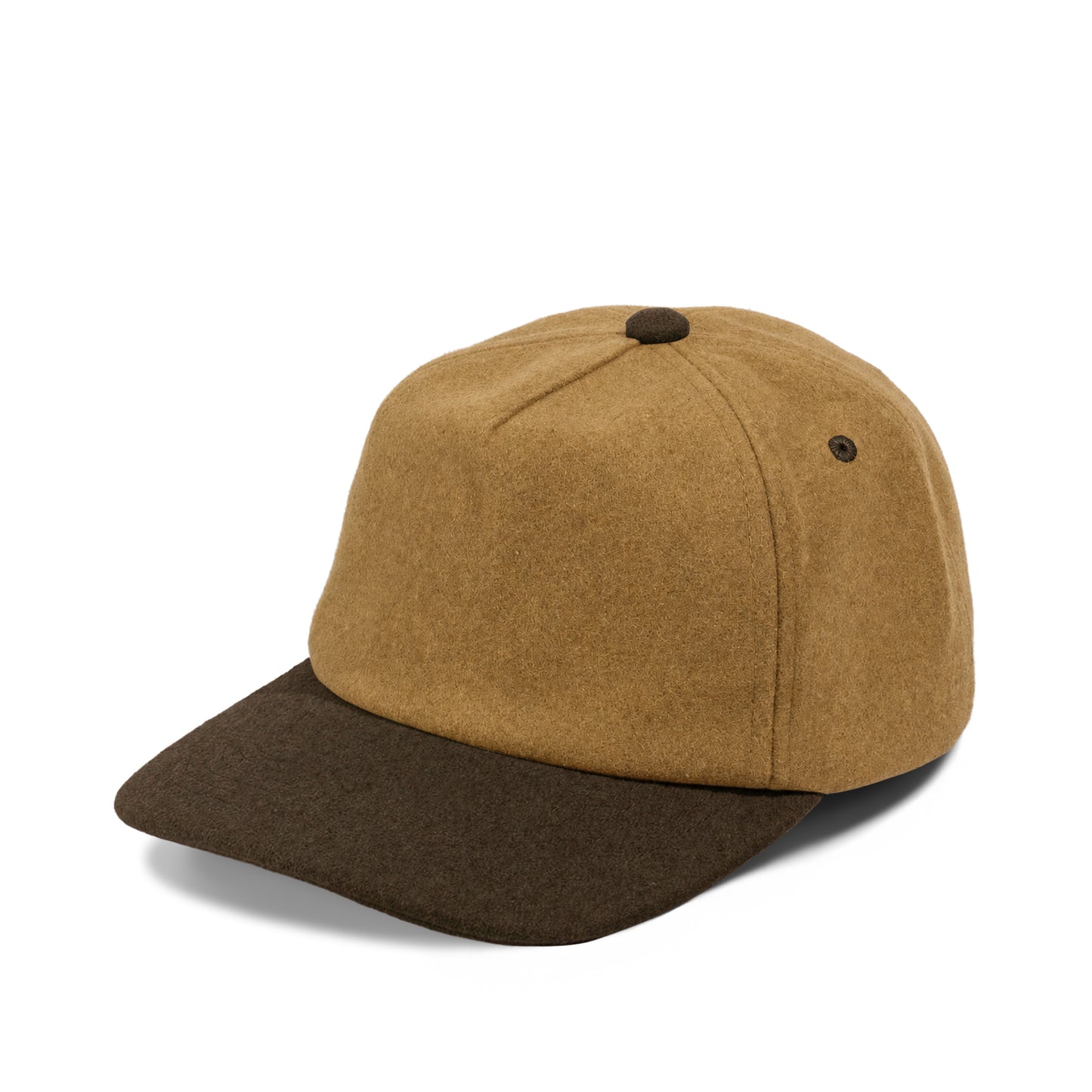 Plain Slight Curve Unstructured 5Panel Melton Hat 5061