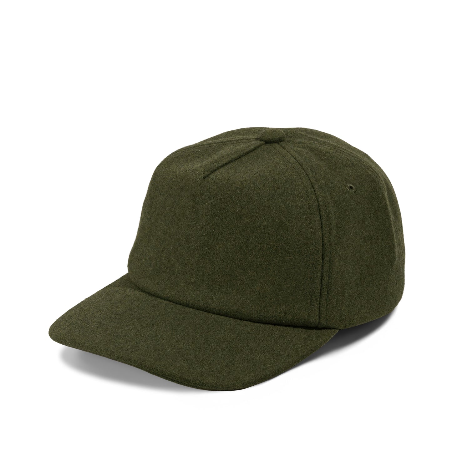 Plain Slight Curve Unstructured 5Panel Melton Hat 5061