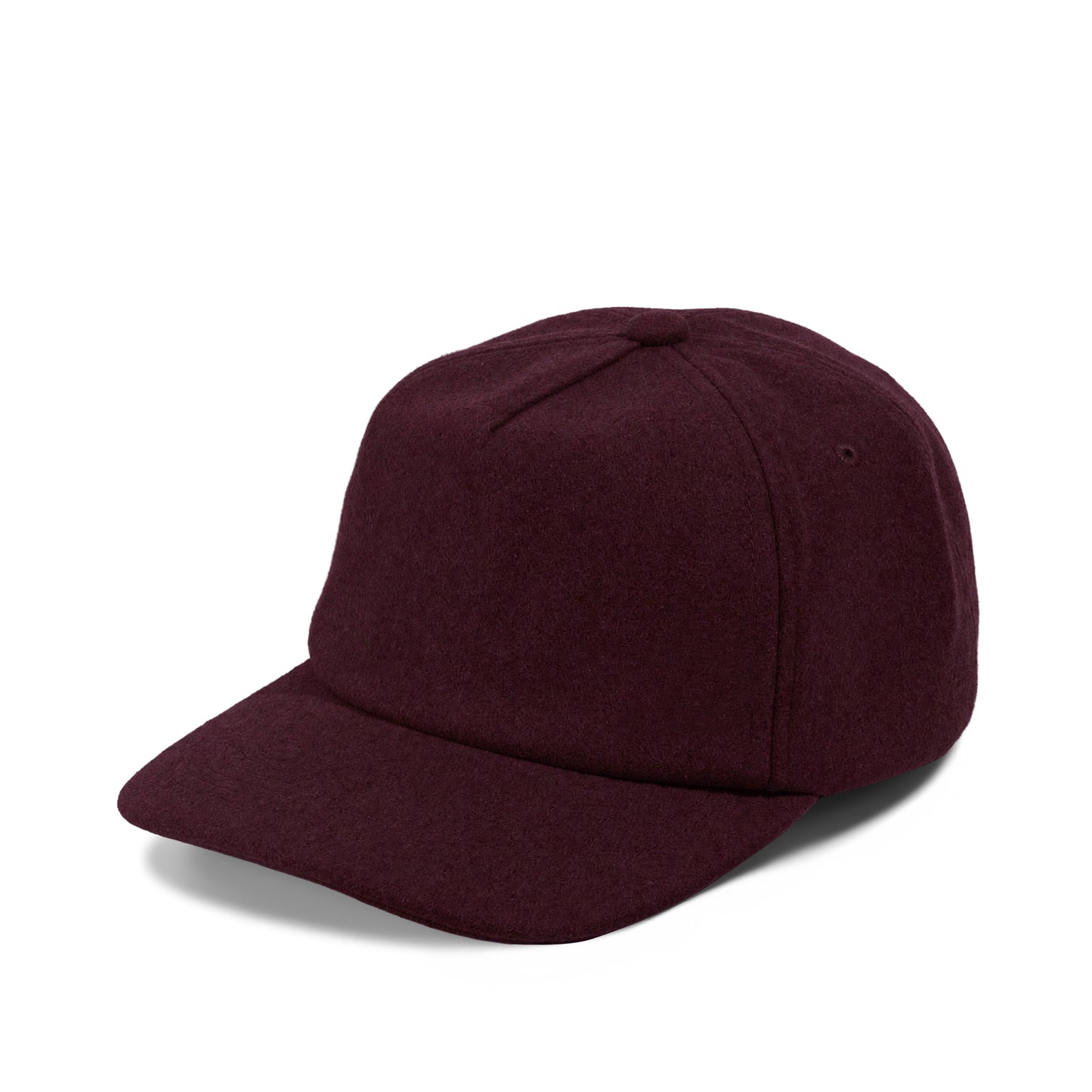 Plain Slight Curve Unstructured 5Panel Melton Hat 5061