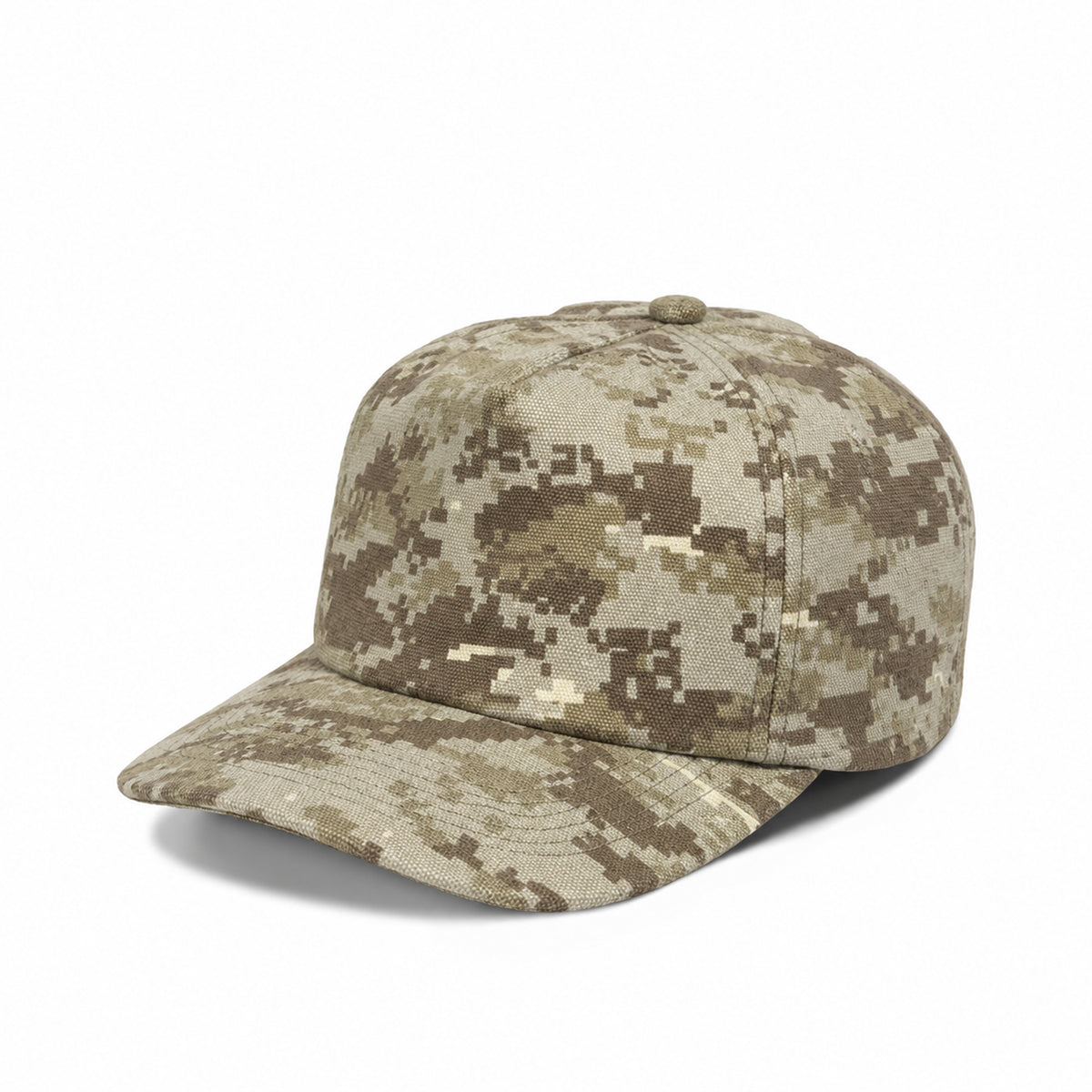 Plain Slight Curve Unstructured 5Panel Camo Hat 5066