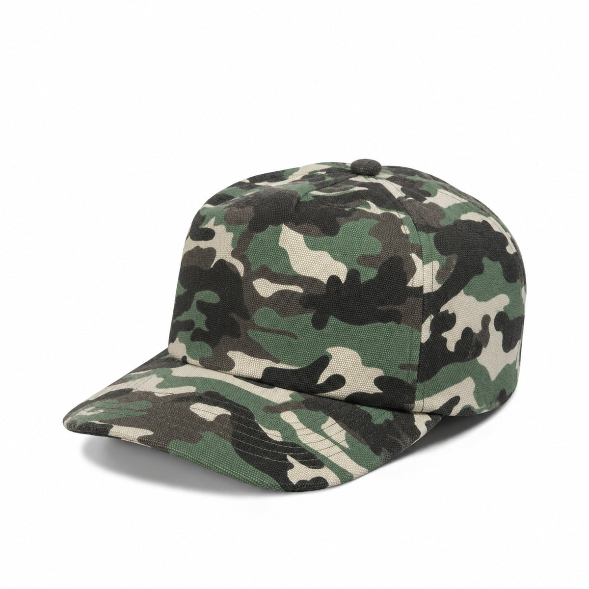 Plain Slight Curve Unstructured 5Panel Camo Hat 5066