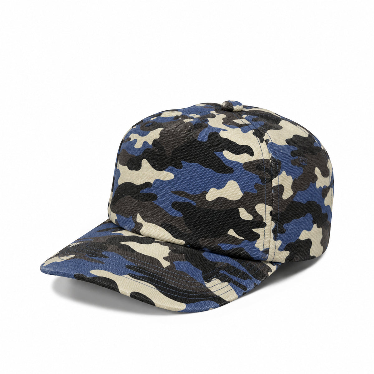 Plain Slight Curve Unstructured 5Panel Camo Hat 5066