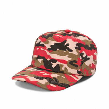 Plain Slight Curve Unstructured 5Panel Camo Hat 5066
