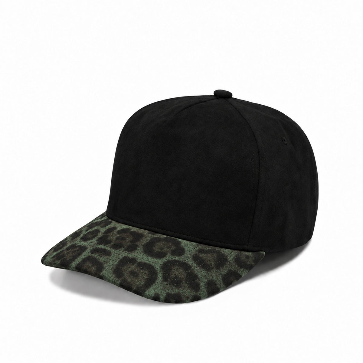Plain Curve 5Panel Suede Leopard Hat 5067