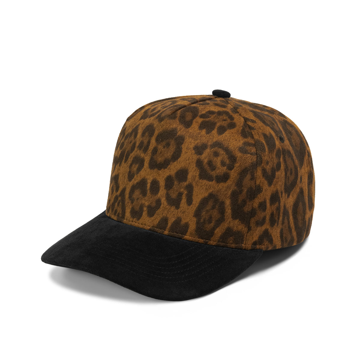 Plain Curve 5Panel Suede Leopard Hat 5067