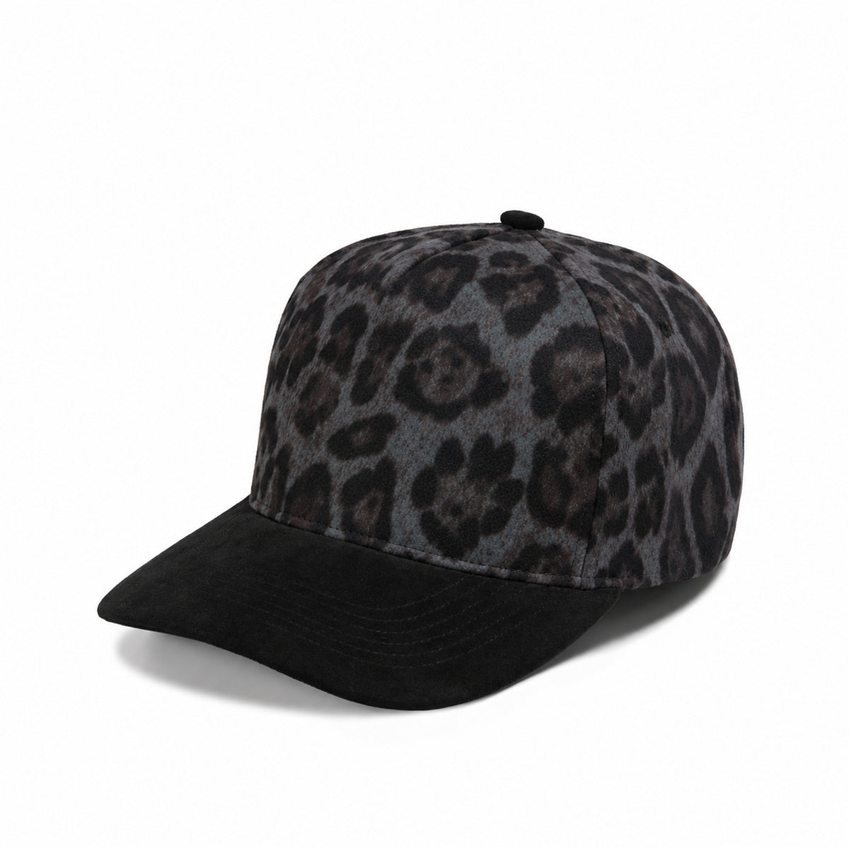 Plain Curve 5Panel Suede Leopard Hat 5067