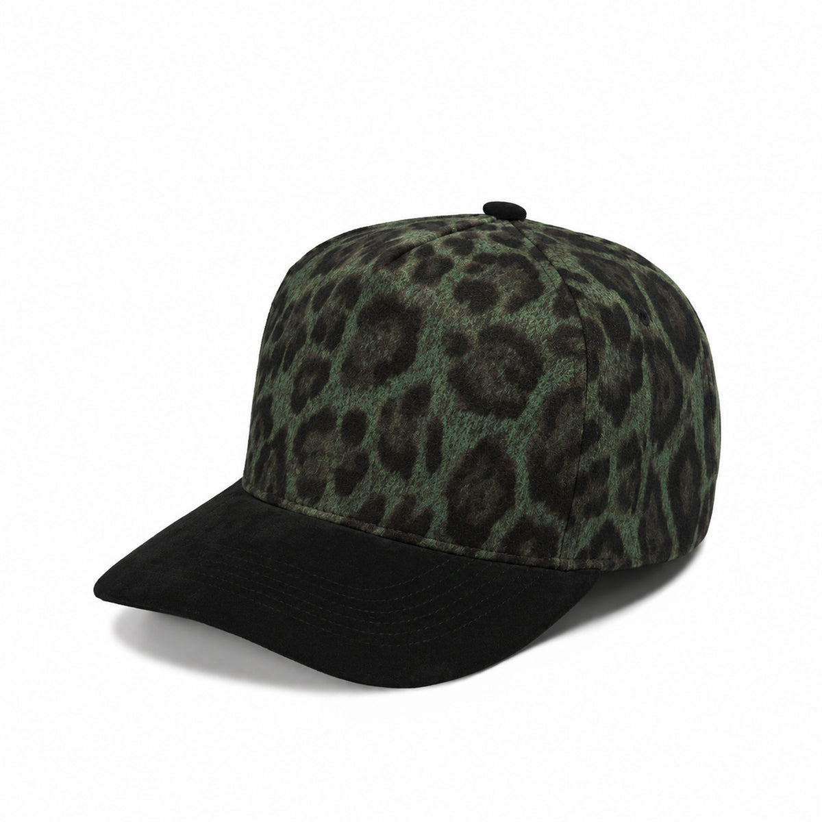 Plain Curve 5Panel Suede Leopard Hat 5067