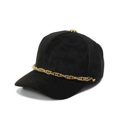 Plain Suede Chain Pattern Hat 5077