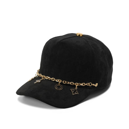 Plain Suede Chain Pattern Hat 5077