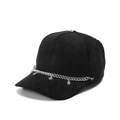 Plain Suede Chain Pattern Hat 5077