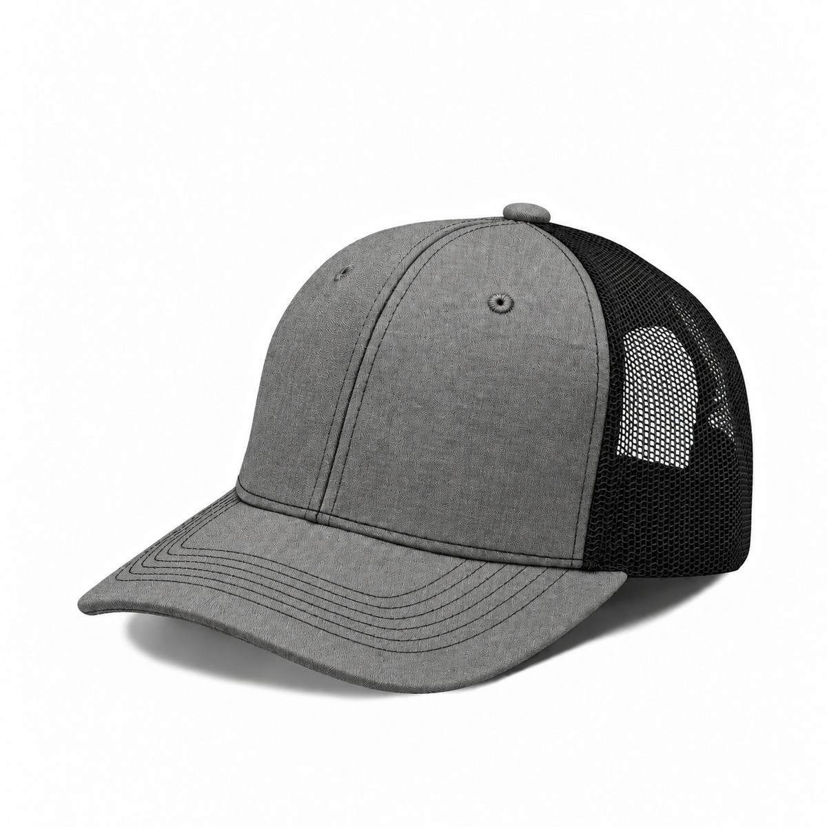 Plain Slight Curve 6Panel Mesh Hat 6001