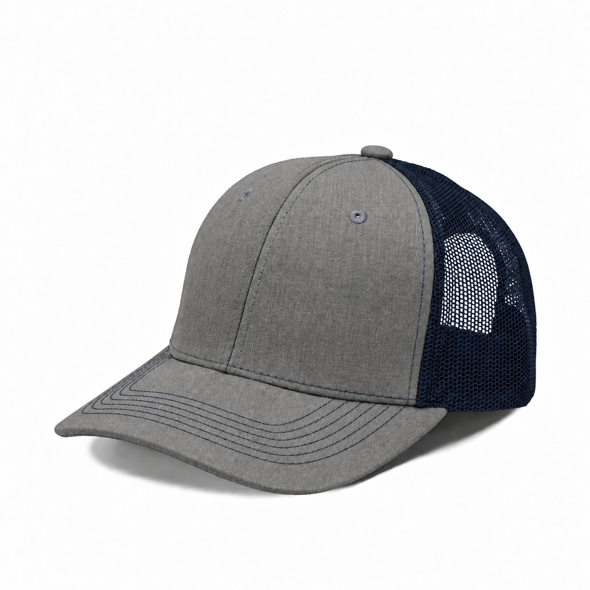 Plain Slight Curve 6Panel Mesh Hat 6001