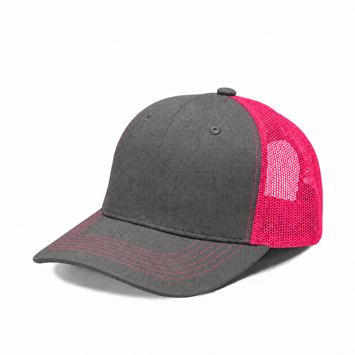 Plain Slight Curve 6Panel Mesh Hat 6001
