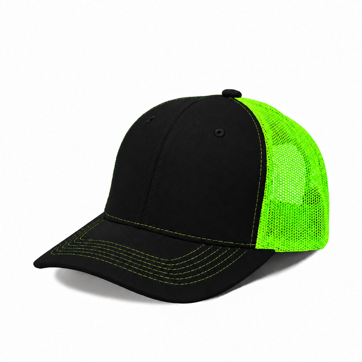 Plain Slight Curve 6Panel Mesh Hat 6001