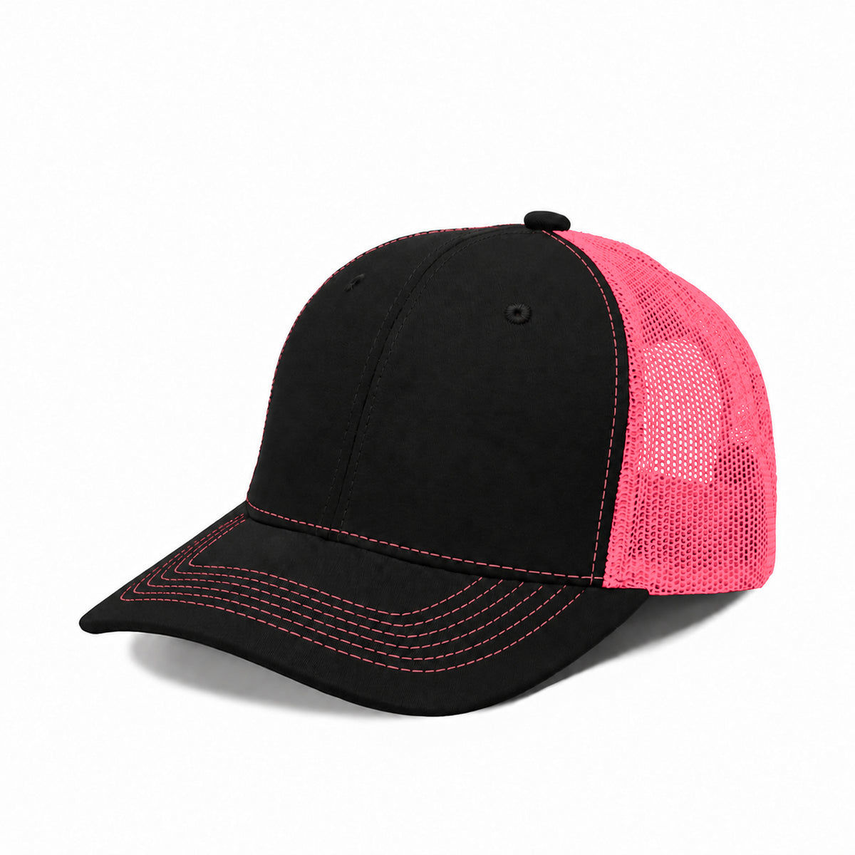 Plain Slight Curve 6Panel Mesh Hat 6001
