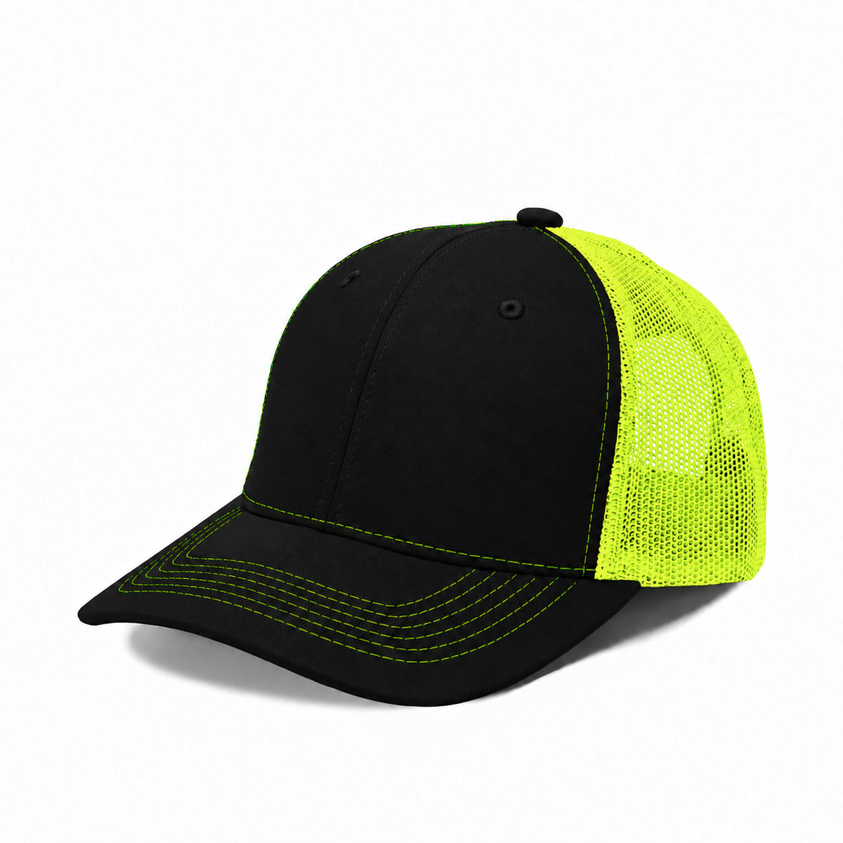 Plain Slight Curve 6Panel Mesh Hat 6001