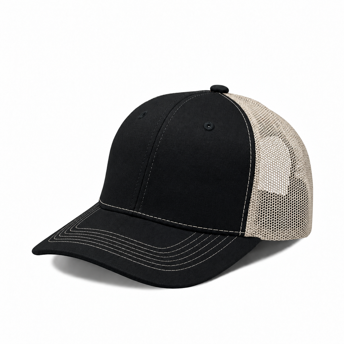 Plain Slight Curve 6Panel Mesh Hat 6001