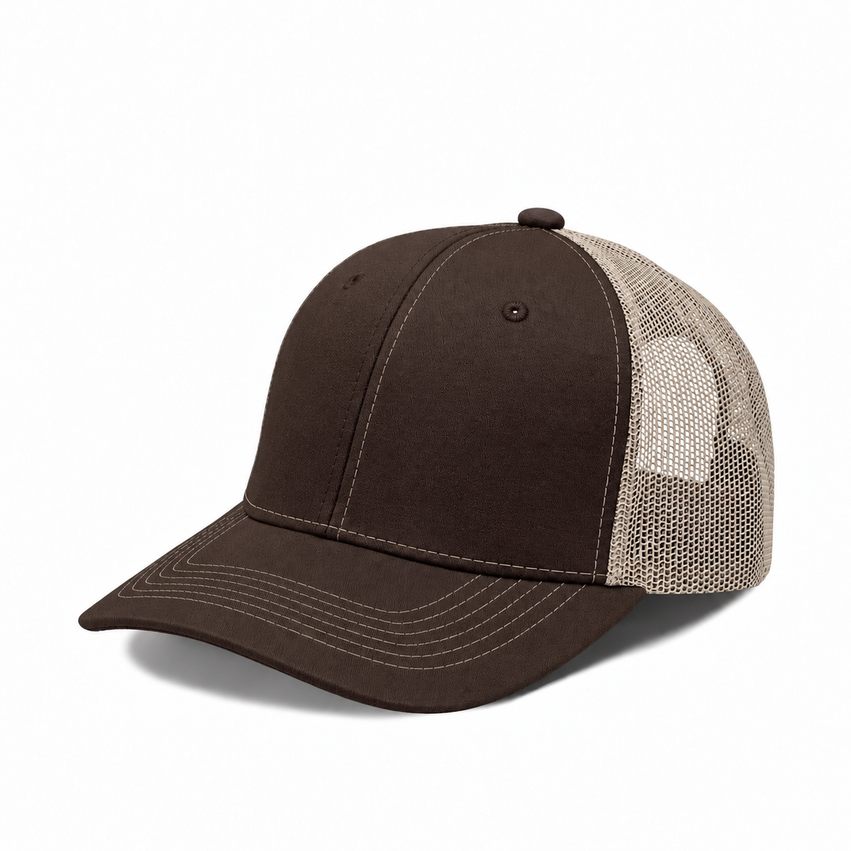 Plain Slight Curve 6Panel Mesh Hat 6001