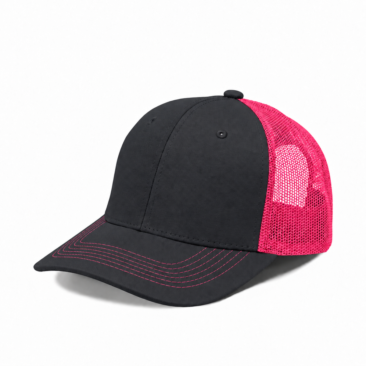 Plain Slight Curve 6Panel Mesh Hat 6001
