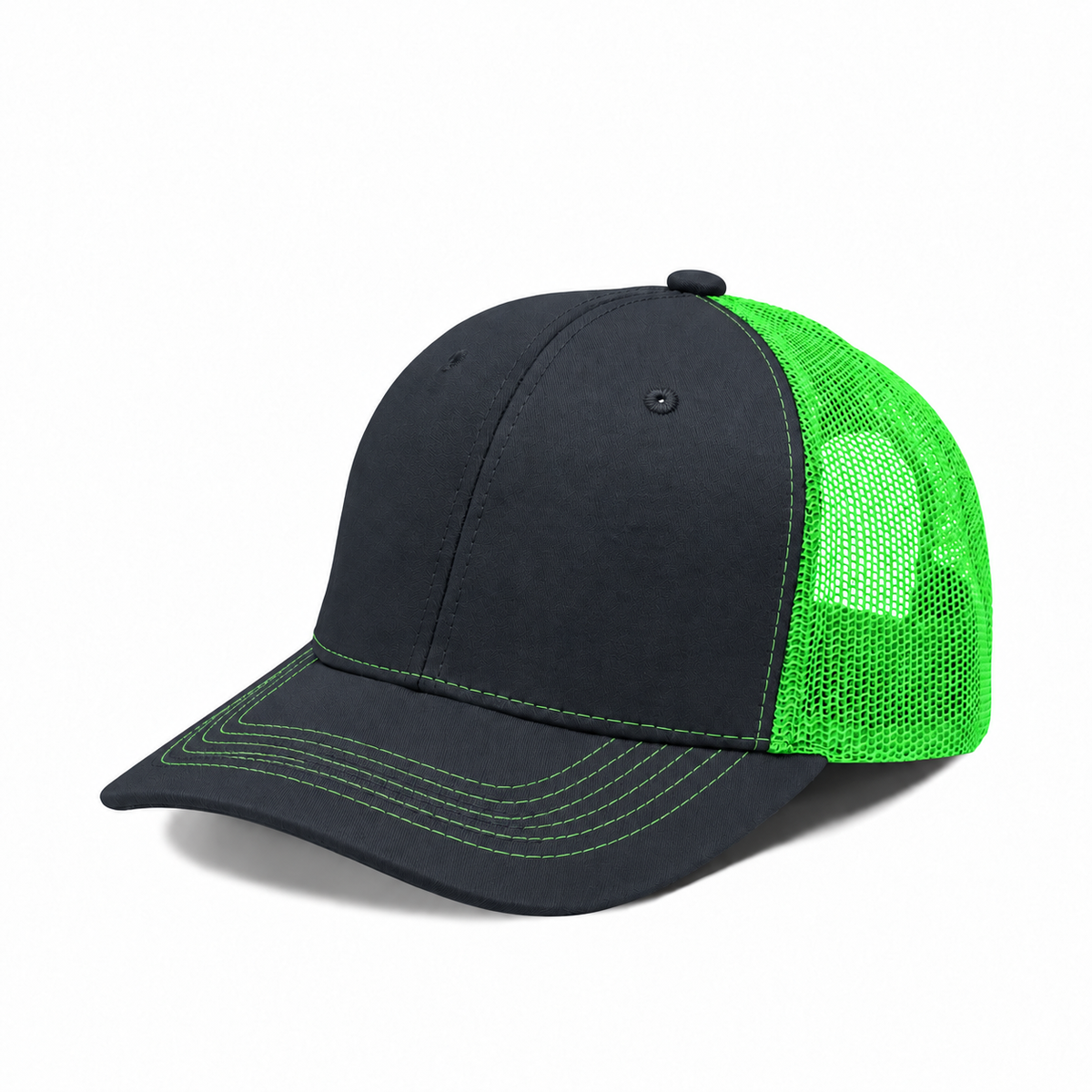 Plain Slight Curve 6Panel Mesh Hat 6001