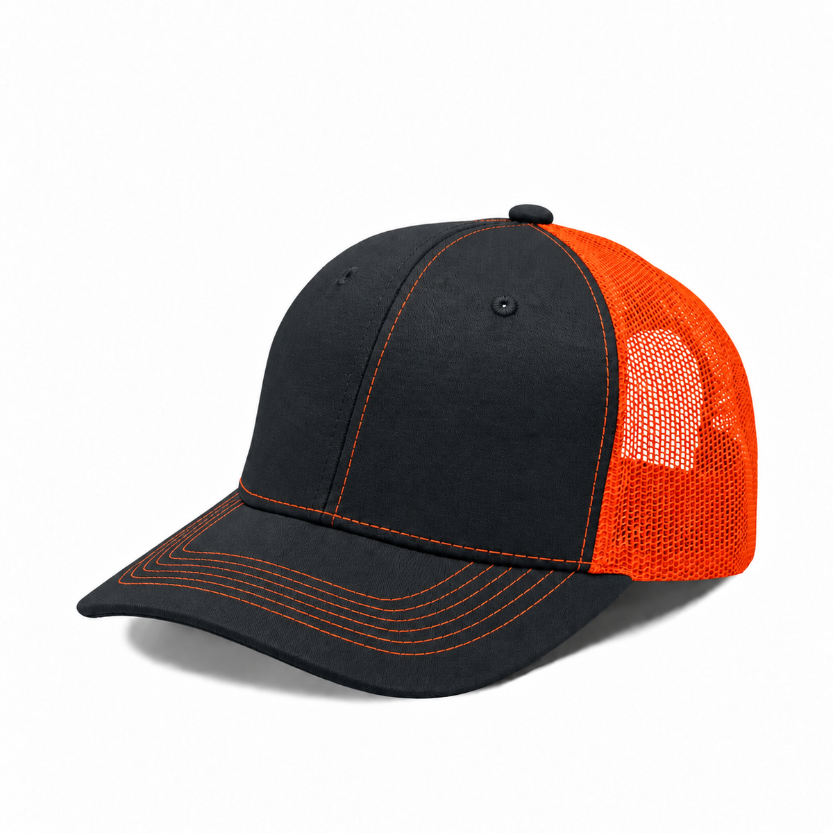 Plain Slight Curve 6Panel Mesh Hat 6001
