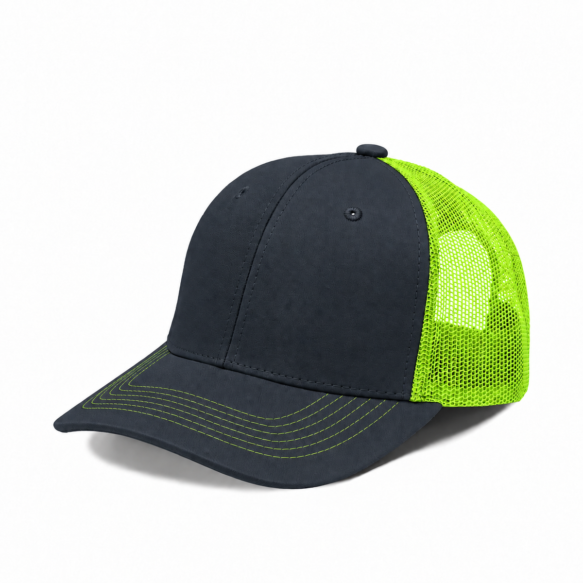 Plain Slight Curve 6Panel Mesh Hat 6001