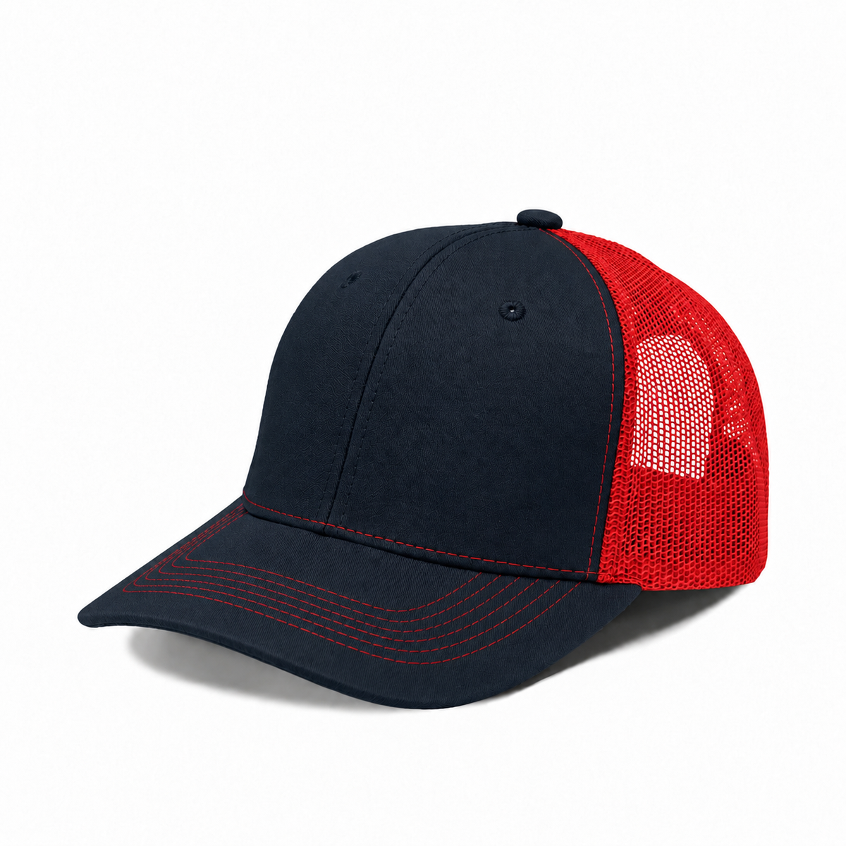 Plain Slight Curve 6Panel Mesh Hat 6001