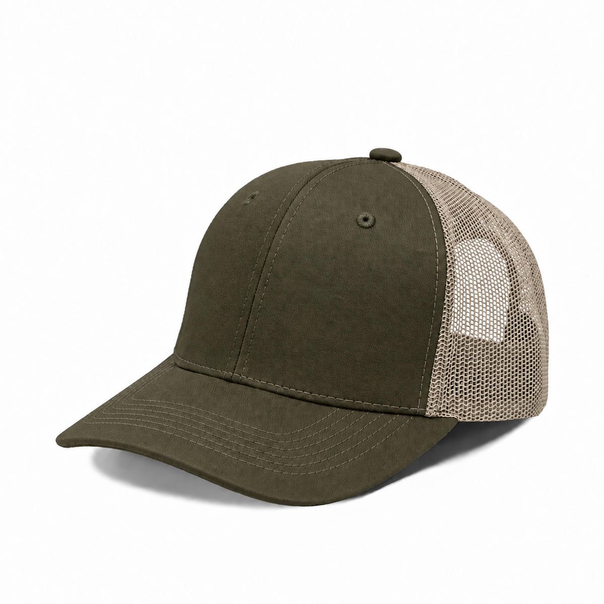 Plain Slight Curve 6Panel Mesh Hat 6001