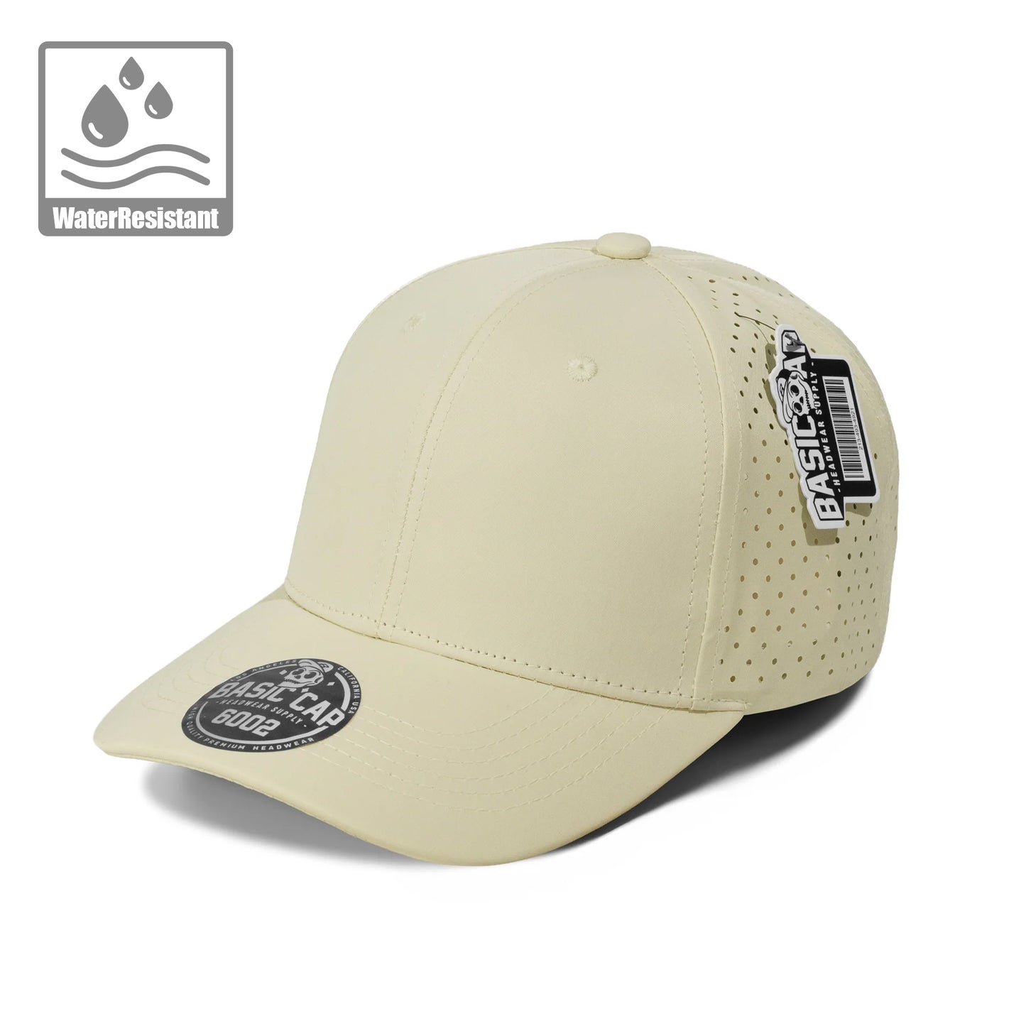 Plain Curve 6Panel Laser Hole Hat Water Repellent 6002