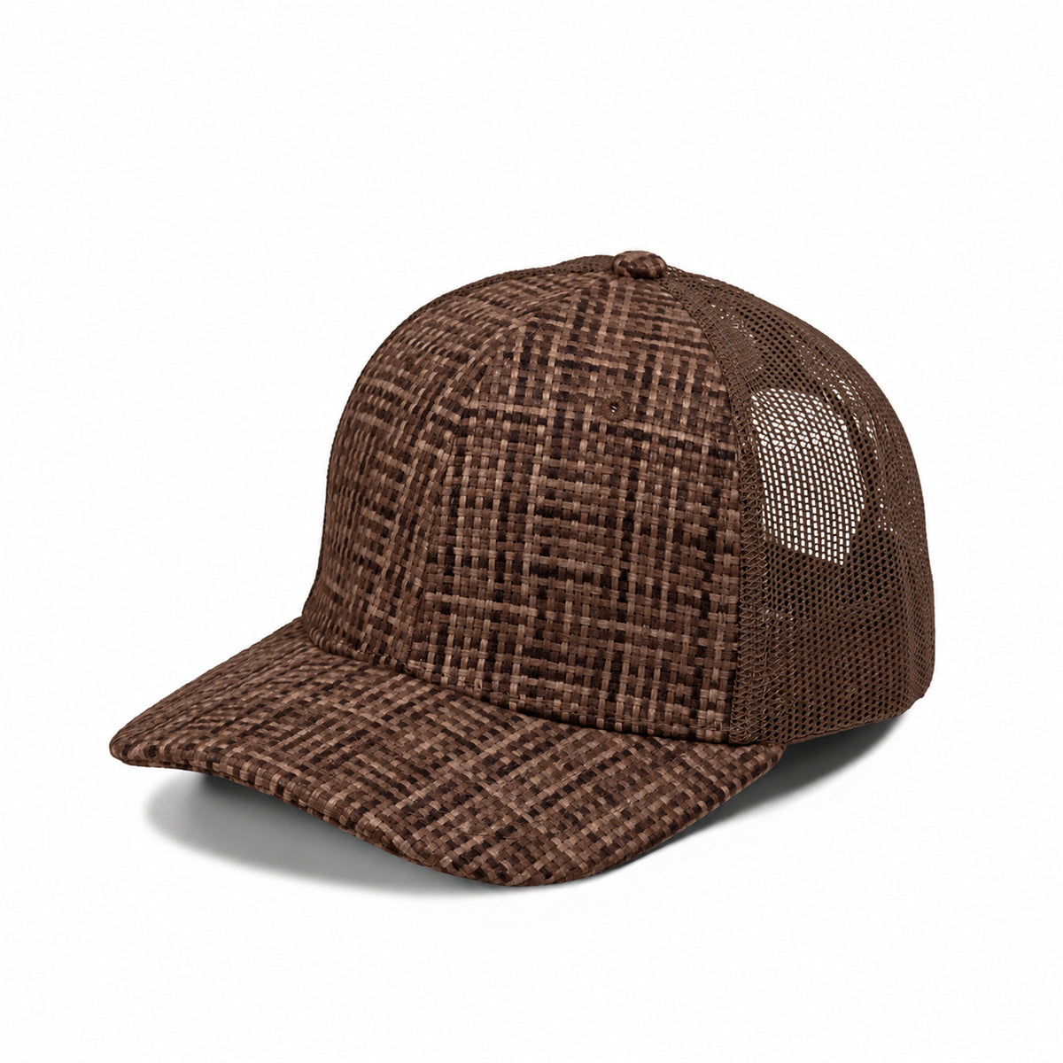 Plain Curve 6Panel Check Pattern Mesh Hat 6007