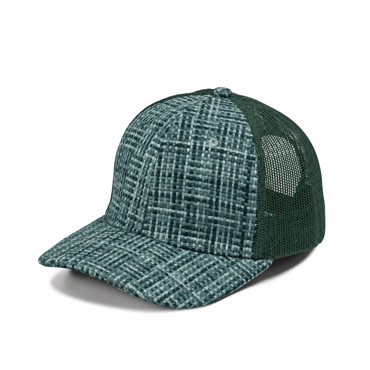 Plain Curve 6Panel Check Pattern Mesh Hat 6007