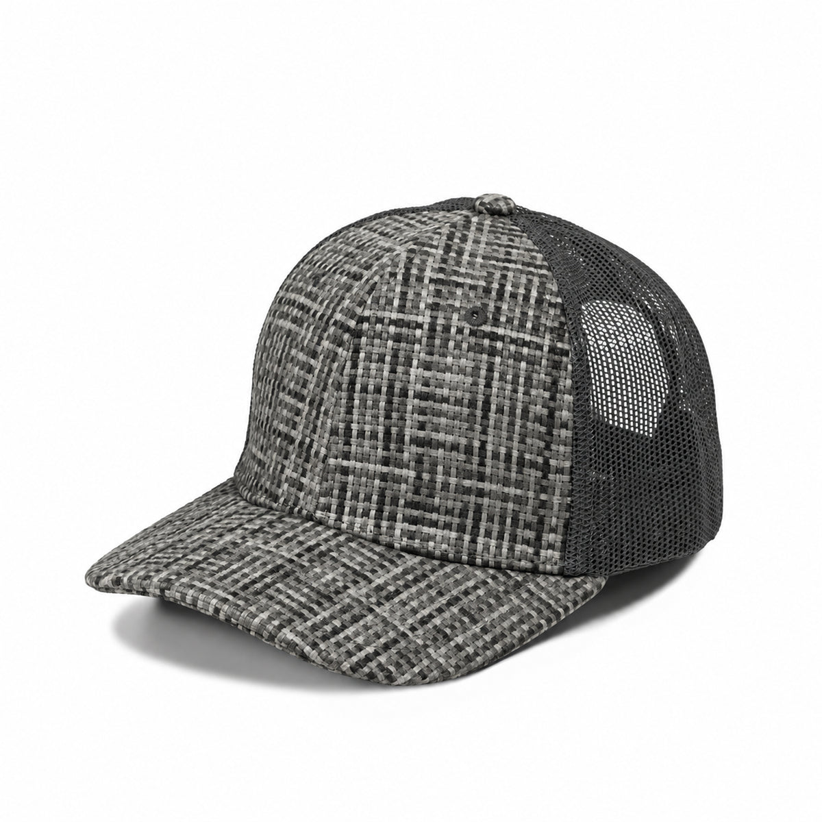 Plain Curve 6Panel Check Pattern Mesh Hat 6007