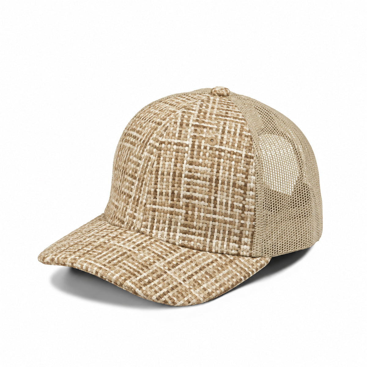Plain Curve 6Panel Check Pattern Mesh Hat 6007