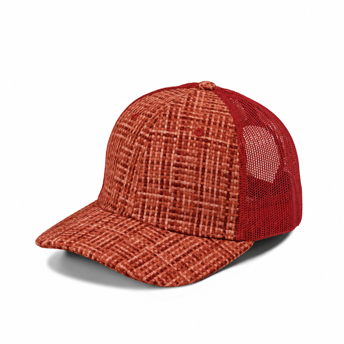 Plain Curve 6Panel Check Pattern Mesh Hat 6007