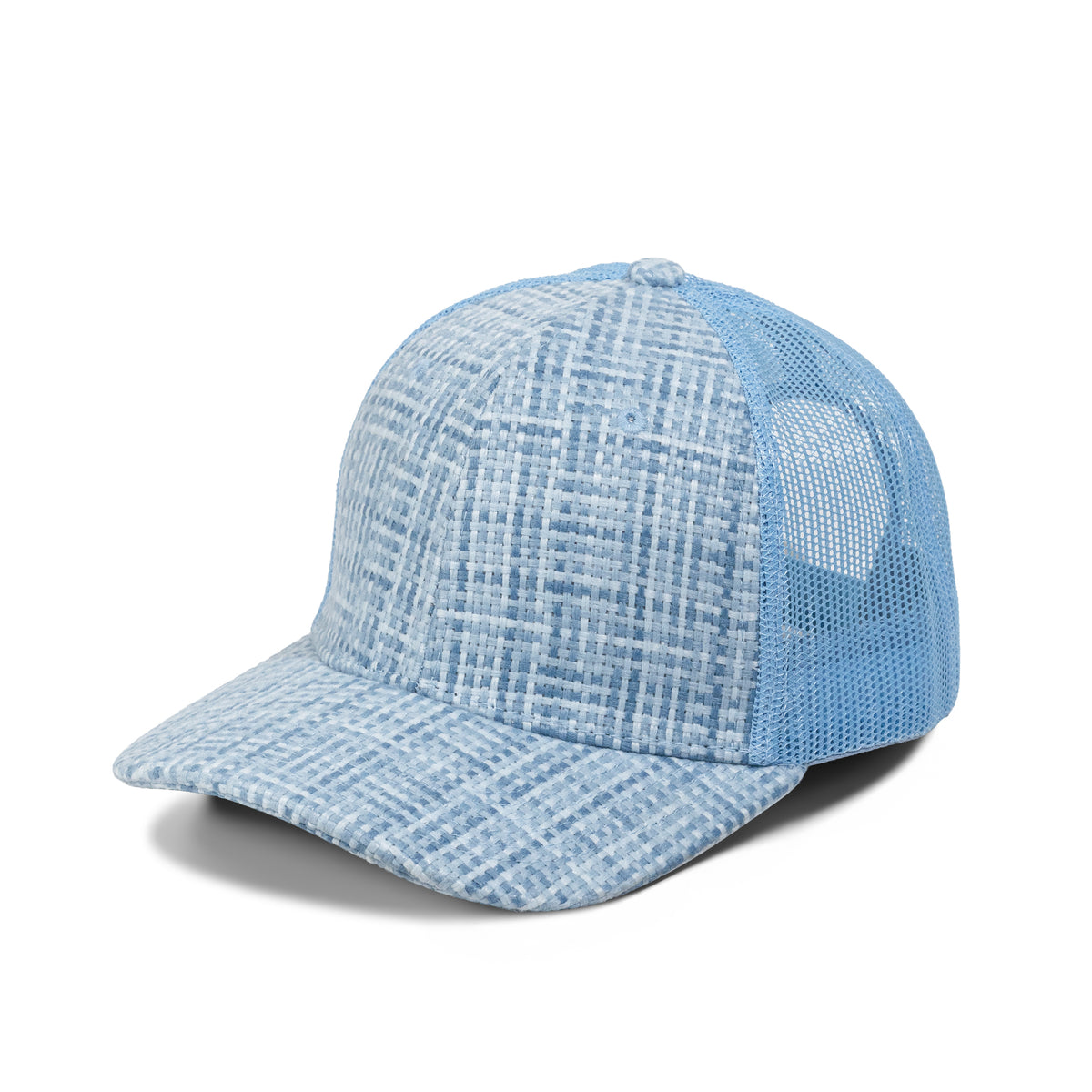 Plain Curve 6Panel Check Pattern Mesh Hat 6007
